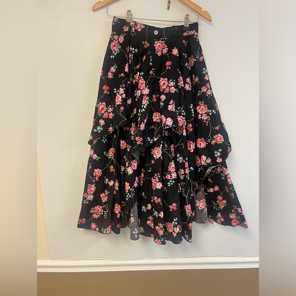 Layered Printed Skirt‎ 100% Cotton Size 10 belt looped wais western Collection - Picture 2 of 13